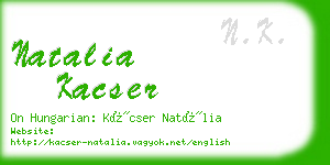 natalia kacser business card